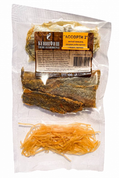 Ассорти мини №2 Минтай соломка Кольца кальмара копченые 70г