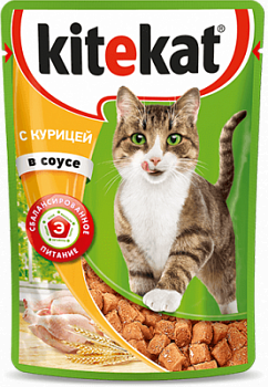 Корм влажный для кошек Китекат Курица в соусе 85г