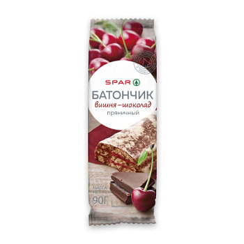 Батончик Пряничный SPAR Вишня/Шоколад 90г