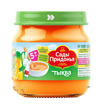 Пюре овощное Сады Придонья Тыква с 5мес ст/б 80г