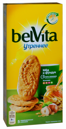 Печенье Белвита Утреннее мёд и фундук 225г