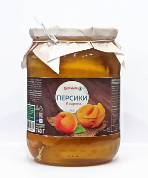 Персики SPAR в сиропе 740г ст/б
