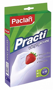 Перчатки виниловые Paclan Practi (L) 10шт