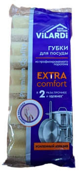 Губка Vilardi д/мытья посуды Экстра комфорт 5шт