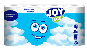 Бумага туалетная JOYeco 2-сл 8 рул белая