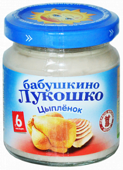 Пюре Бабушкино Лукошко Цыпленок с 6мес ст/б 100г