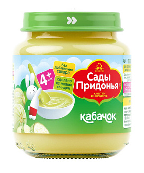 Пюре овощное Сады Придонья Кабачок с 4 мес ст/б 120г