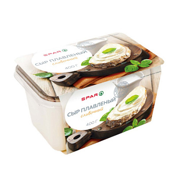 Сыр плавленый SPAR Сливочный 50% ванночка 400г БЗМЖ