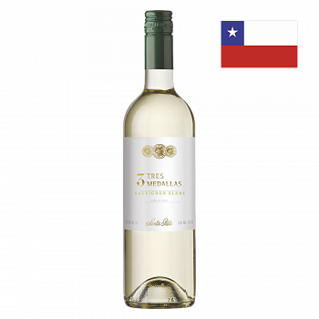 Вино Трес Медальяс Совиньон Блан Валле Централ бел сух 0,75л 12%