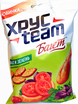 Сухарики пшеничные Хрустим Багет Томат/Зелень 60г