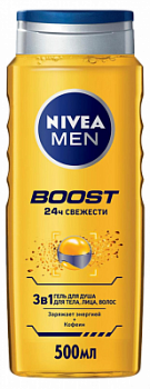 Гель для душа Нивея Мен 500мл 3в1 Boost
