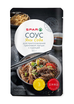 Соус SPAR Яки Соба для приготовления гречневой лапши с курицей 90г