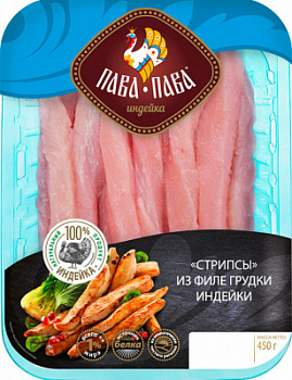 Стрипсы из филе грудки индейки Пава-Пава 450г