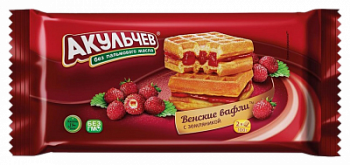 Вафли Акульчев Венские с земляникой 100г