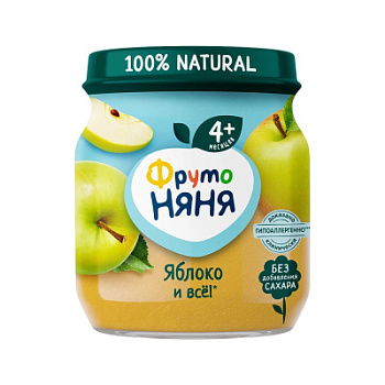 Пюре ФрутоНяня Яблоко с 4мес ст/б 100г