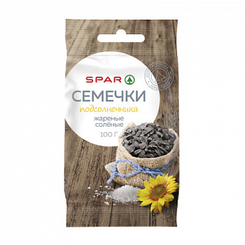 Семечки SPAR черные жареные соленые 100г
