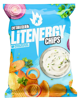 Чипсы Лит Энерджи Рифленые Сметана/Зелень 120г