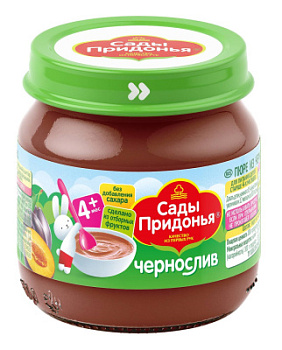 Пюре Сады Придонья Чернослив с 4мес ст/б 80г