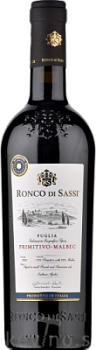 Вино Ронко Ди Сасси Примитиво Мальбек Пулия кр п/сух 0,75л 14,5%