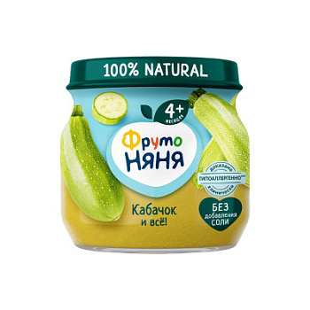 Пюре ФрутоНяня Кабачок с 4мес ст/б 80г