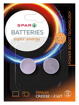 Батарейки SPAR литиевые CR2032 таблетки 2шт