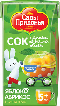 Сок Сады Придонья Яблоко/Абрикос с мякотью с 5 мес т/п 0,125л