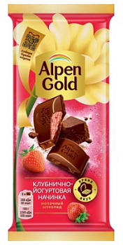 Шоколад Альпен Голд молочный Клубника/Йогурт 80г