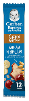 Батончик фруктово-злаковый Гербер ДоРеМи банан вишня 25г