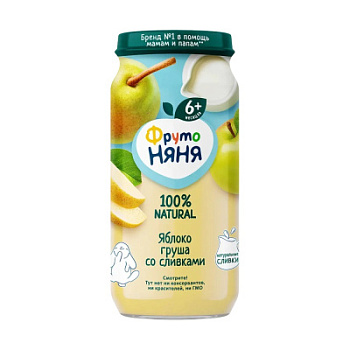 Пюре ФрутоНяня Яблоко/Груша/Сливки с 6мес ст/б 250г БЗМЖ
