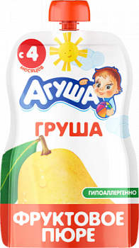 Пюре Агуша Груша с 4мес д/п 90г