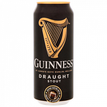 Пиво темное Гиннесс Драфт 0,44л 4,2% ж/б