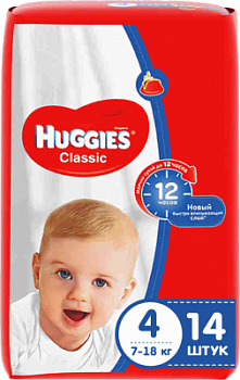 Подгузники Хаггис Классик А14 4М 7-18кг