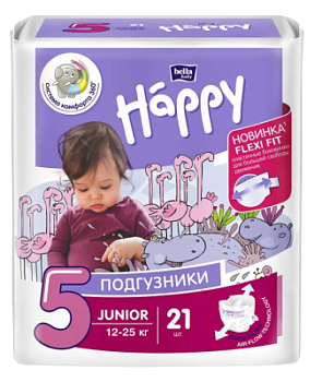 Подгузники Белла Хэппи А21 Малыш №5 Юниор 12-25кг