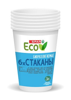 Стаканы SPAR БИО 240мл 6шт