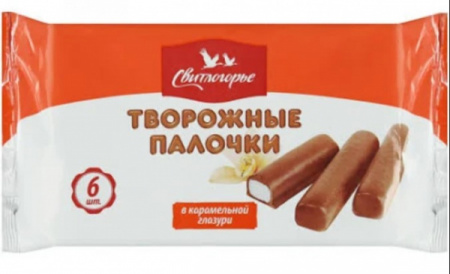 Палочки творожные Свитлогорье в карамельной глазури с ванилином 23% 180г БЗМЖ