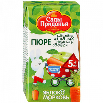 Пюре Сады Придонья Яблоко/Морковь с 5мес т/п 125г