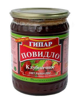 Повидло Клубничное Гипар 630г ст/б