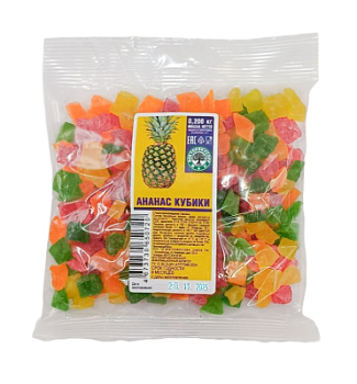 Цукаты ананас кубики Векторвкусофф 200г