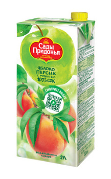 Сок Сады Придонья Яблоко/Персик с мякотью 2л