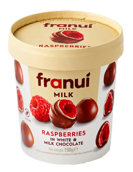 Малина в белом и молочном шоколаде Franui зам 150г