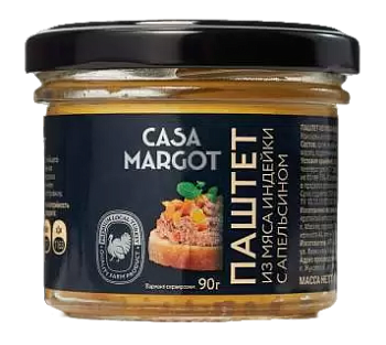 Паштет из мяса индейки Casa Margot с апельсином 90г