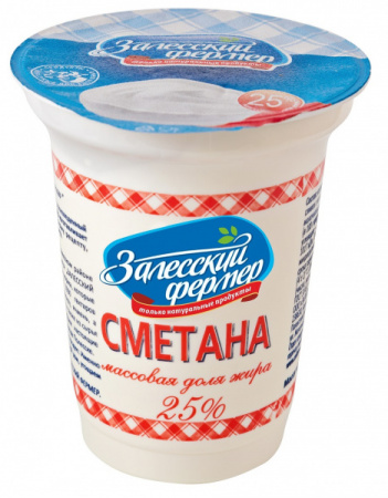 Сметана Залесский фермер 25% 315г БЗМЖ