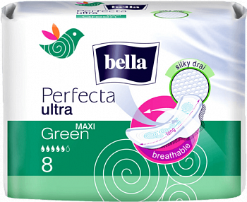 Прокладки Белла А8 Перфекта Ультра new collection maxi зелен