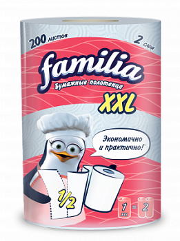 Полотенце бумажное Фамилия 2-сл 1 рул XXL