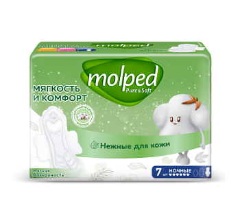 Прокладки Молпед Пьюр энд Софт Ночные 7шт
