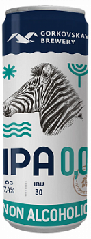 Пиво светлое б/а н/ф IPA 0,0 0,33л 0,5% ж/б