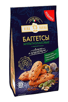 Баггетсы Нина Фарина мультизлаковые с морской солью 65г