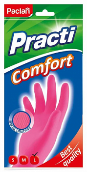 Перчатки резиновые Paclan Practi Comfort (L) розовые 1 пара