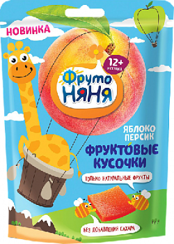 Кусочки фруктовые ФрутоНяня Яблоко/Персик с 12 мес 53г