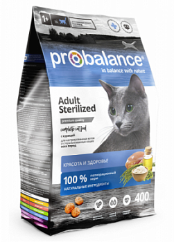 Корм сухой для кошек стерилизованных Пробаланс Курица 400г
